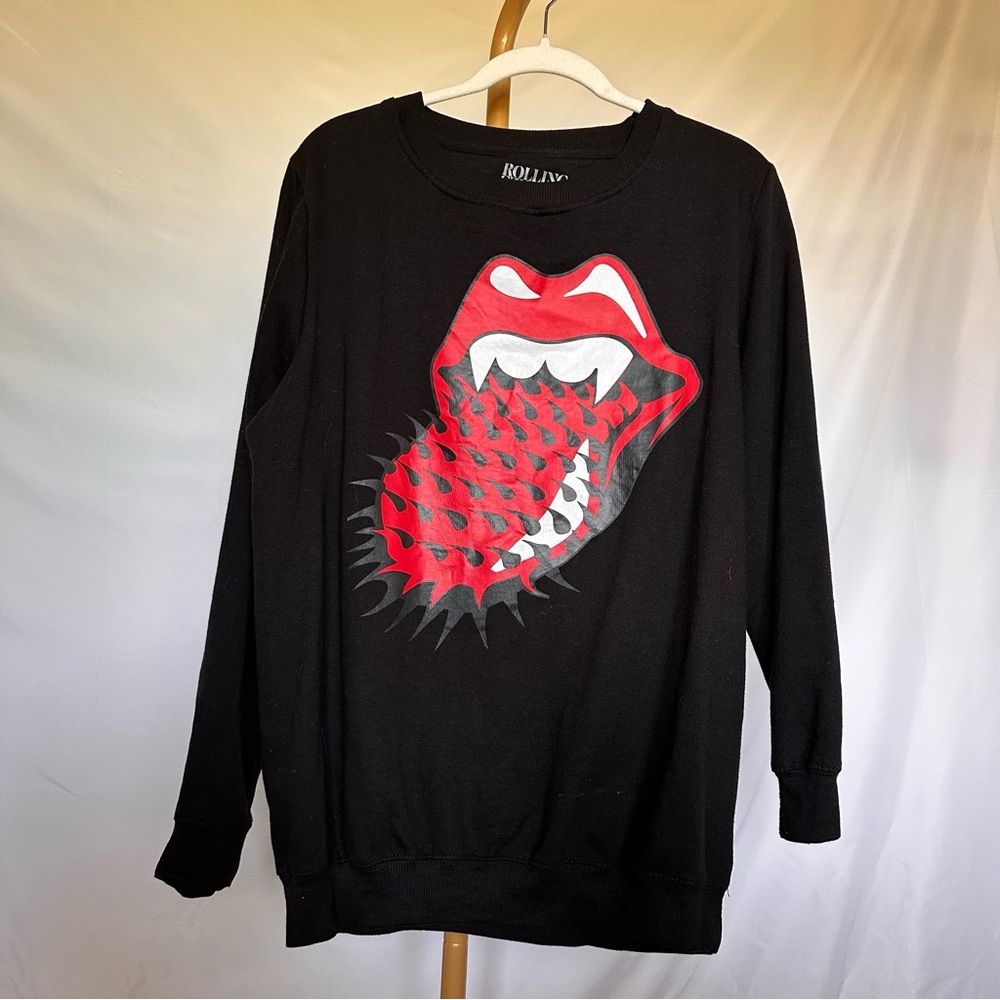 The Rolling Stones Black Spiked Tongue Sweatshirt